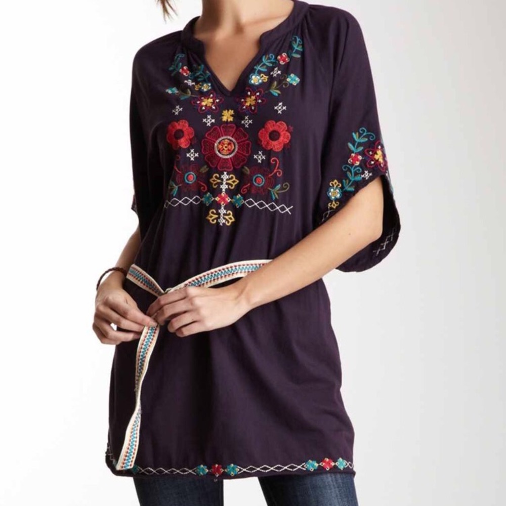 Johnny Was Deep Purple Tunic Med - please read!